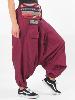 Pantalon sarouel ethnique bordeaux à motif du Népal