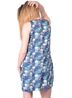 Robe bleue droite à motif océan