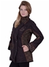 Manteau en velours  marron aux motifs ethniques