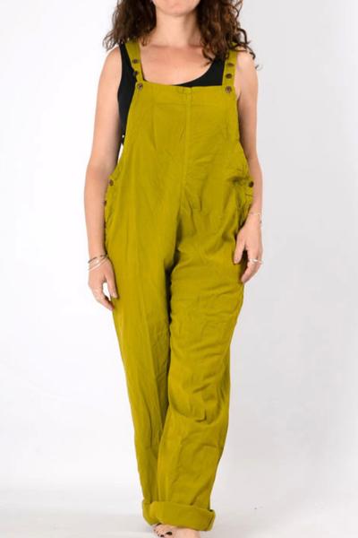 Salopette  oversize originale colorée vert anis workwear