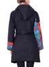 Manteau à capuche à broderie multicolore et patchwork