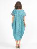 Robe midi ample et droite imprimée turquoise motif paisley