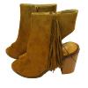 Bottines talon à frange style indi camel