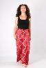 Pantalon fendu fluide rouge à motif oriental style hippie chic