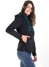 Blouson noir en velours milleraies