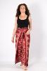 Pantalon fendu fluide bordeaux à motif oriental style hippie chic