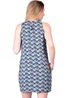 Robe bleue droite à motif losanges