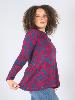 T-shirt manches longues imprimé paisley rouge et bleu