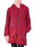  Manteau en polaire rouge avec motif brodé d'arbre