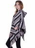 Poncho noir et gris pointu traditionnel