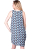 Robe courte ample bleue à motif losange