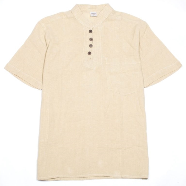 Chemise beige à manches courtes