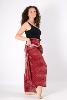 Pantalon fendu fluide bordeaux à motif oriental style hippie chic